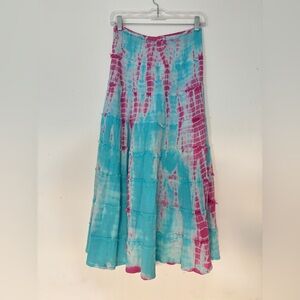 Boho Cotton Candy Color Tie Dye Maxi skirt